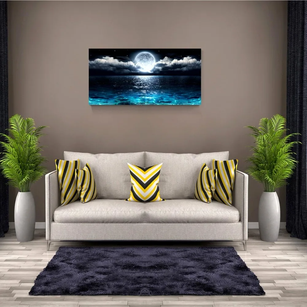 Настенное искусство Moon Sea Ocean, пейзаж, холст, современное художественное оформление, настенный Декор для дома с рамкой, готовый к использованию, толщина 1 дюйм, водонепроницаемая
Настенное искусство Moon Sea Ocean, пейзаж, холст, современное художественное оформление, настенный Декор для дома с рамкой, готовый к использованию, толщина 1 дюйм, водонепроницаемая