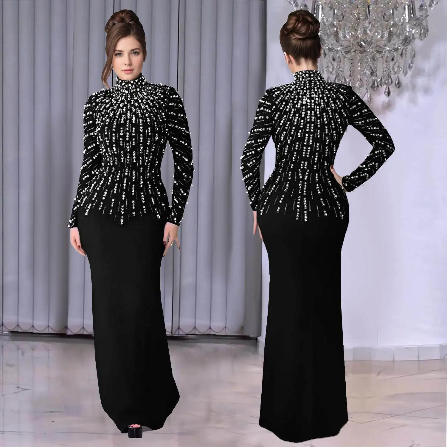 Fashionable Long Sleeve Beaded Drill Arm Wrap Dress Elegant Women's Clothing Cross-Border Style Autumn Season China Made
Fashionable Long Sleeve Beaded Drill Arm Wrap Dress Elegant Women's Clothing Cross-Border Style Autumn Season China Made