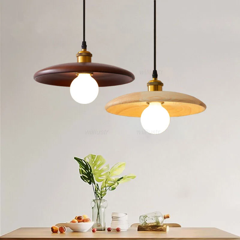 Retro Wooden UFO Pendant Lamp Walnut Color Suspension Light Tea Room Bar Cafe Bedside Solid Wood Hanging Ceiling Chandelier
Retro Wooden UFO Pendant Lamp Walnut Color Suspension Light Tea Room Bar Cafe Bedside Solid Wood Hanging Ceiling Chandelier