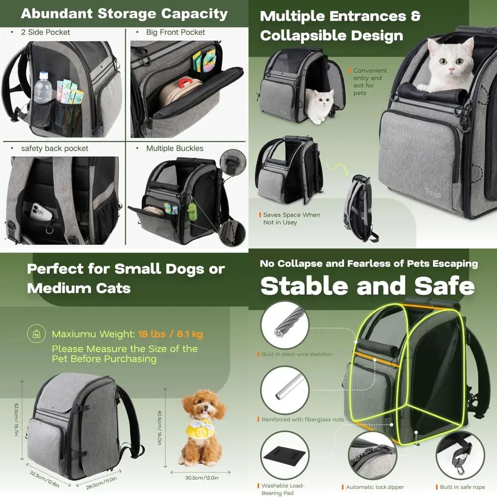 Premium Dog & Cat Carrier Backpack for Travel, Hiking & Vet Visits - Solid Durable Pet Backpack with Breathable Mesh, Safety Str
Premium Dog & Cat Carrier Backpack for Travel, Hiking & Vet Visits - Solid Durable Pet Backpack with Breathable Mesh, Safety Str