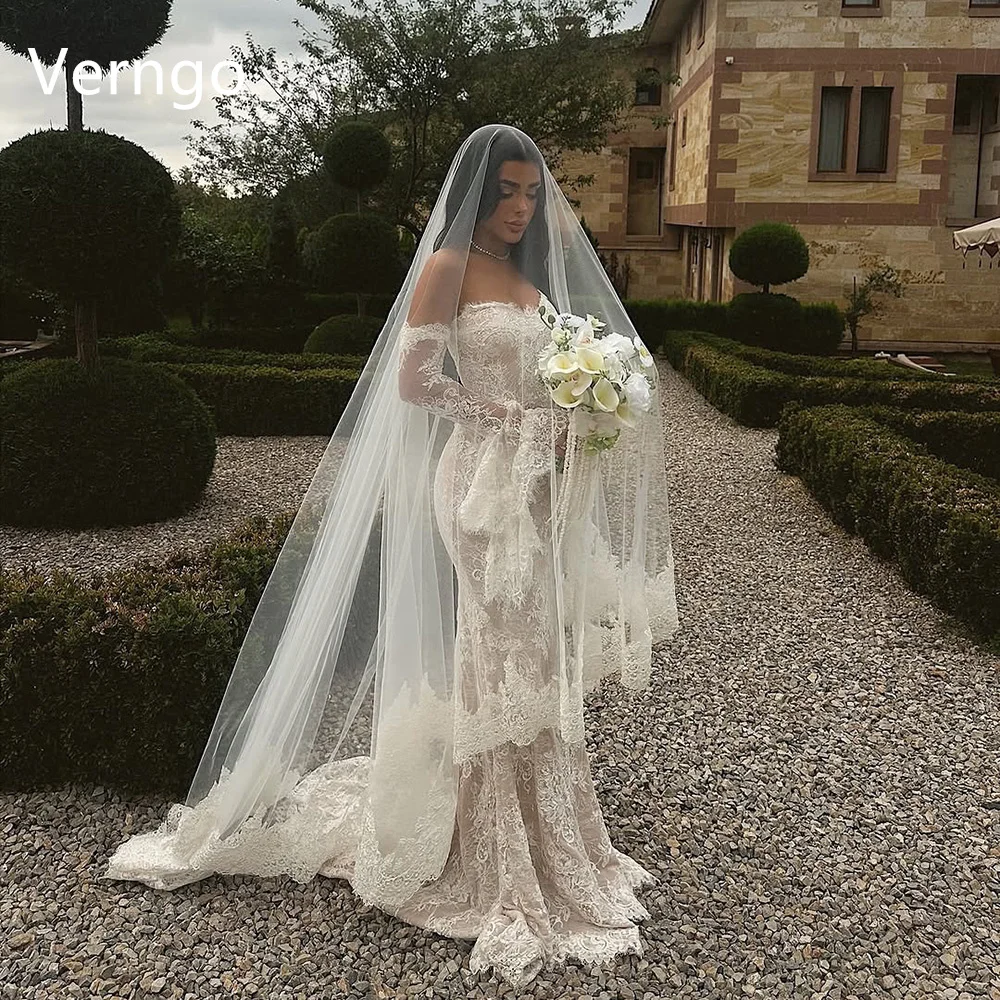 Verngo Luxury lvory Wedding Dress Strapless Mermaid Sweap Train Bridal Gowns Women Elegant Prom Bride Dresses Customized
Verngo Luxury lvory Wedding Dress Strapless Mermaid Sweap Train Bridal Gowns Women Elegant Prom Bride Dresses Customized