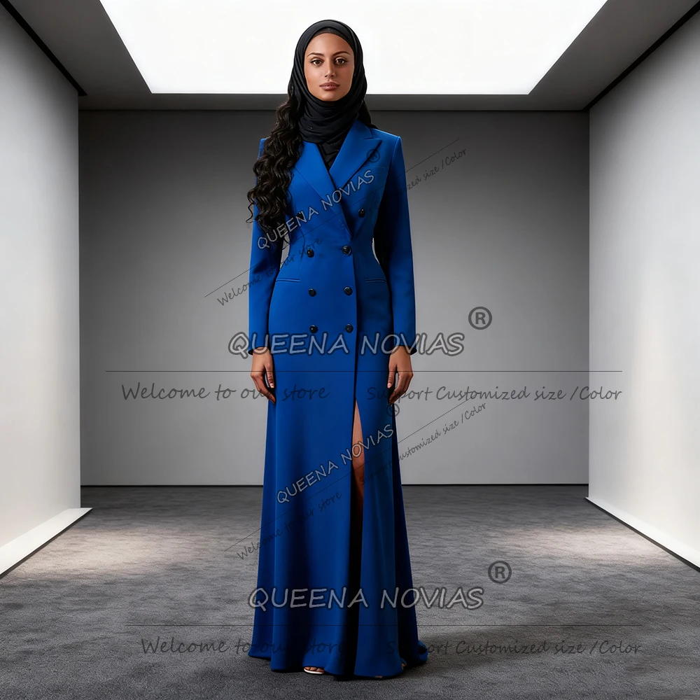 Solid Blue Suit Women For Wedding Guest Double Breasted Jacket Long Customized Bride's Mother Dress 1 Piece Lady Business Attire
Solid Blue Suit Women For Wedding Guest Double Breasted Jacket Long Customized Bride's Mother Dress 1 Piece Lady Business Attire