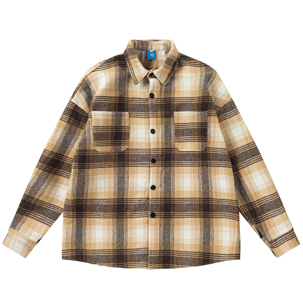 Big Plaid Flannel Shirt Jacket Autumn Turn-down Collar Harajuku Men's Shirt Outerwear Jackets
Big Plaid Flannel Shirt Jacket Autumn Turn-down Collar Harajuku Men's Shirt Outerwear Jackets