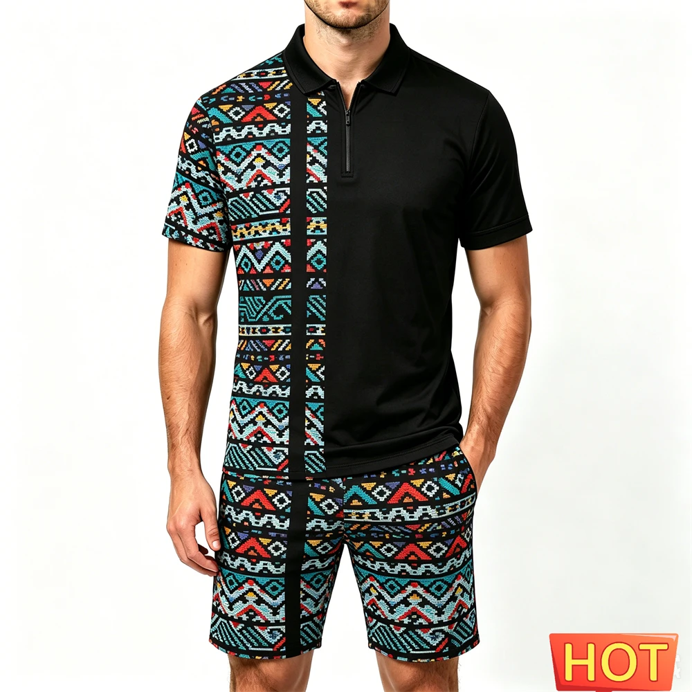 Men's Zip Polo Shirt Sets Fashion Paisley Style Printed Short Sleeve and Shorts 2 Piece Summer Casual Suits Street Trend Outfit
Men's Zip Polo Shirt Sets Fashion Paisley Style Printed Short Sleeve and Shorts 2 Piece Summer Casual Suits Street Trend Outfit