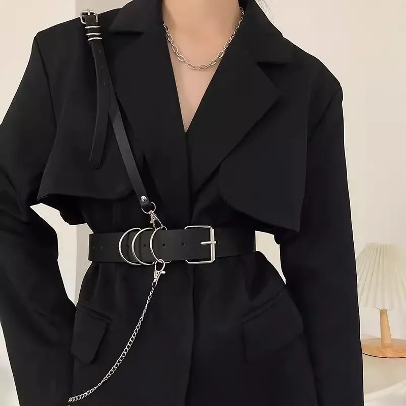 Women's Fashion PU Leather Shoulder Belt Corset Female Cummerbund Coat Waistband Dress Decration Wide Belt J454
Women's Fashion PU Leather Shoulder Belt Corset Female Cummerbund Coat Waistband Dress Decration Wide Belt J454