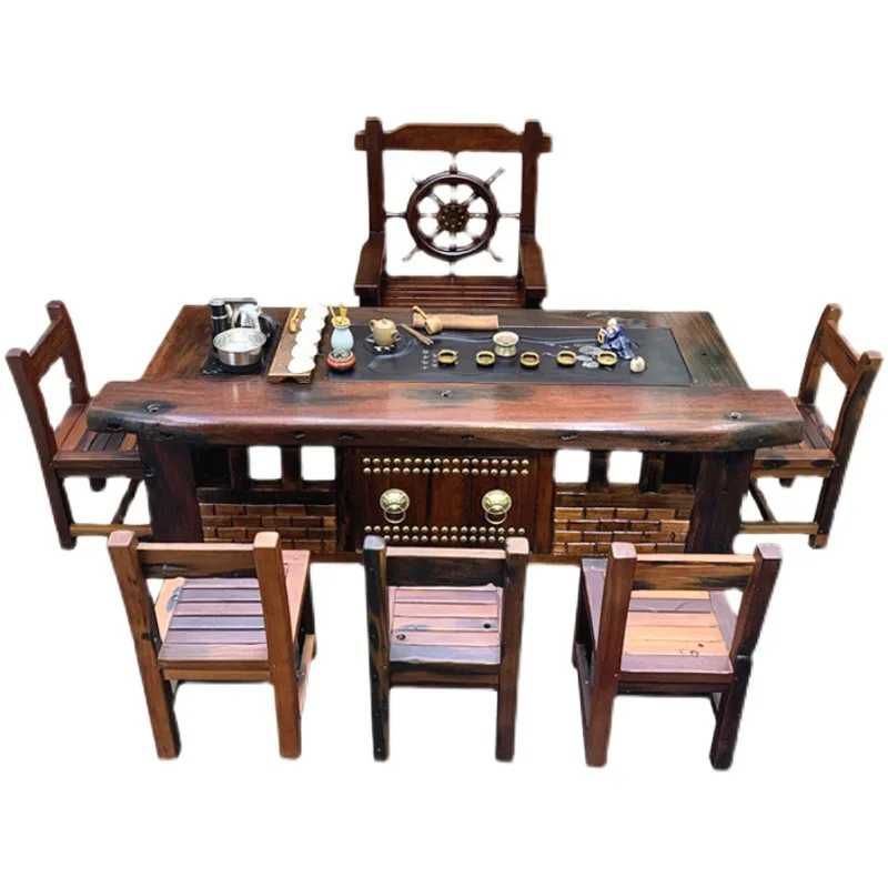 Tea table and chair combination, solid wood coffee table, outdoor balcony table
Tea table and chair combination, solid wood coffee table, outdoor balcony table