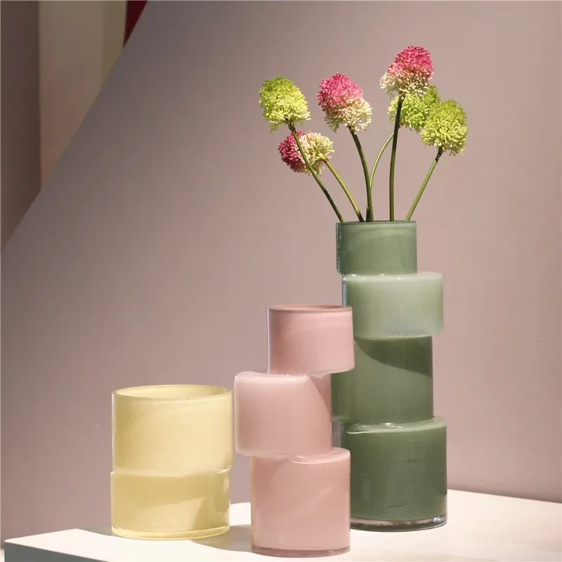 Transparent colored bamboo glass vase, living room model room decorative flower ornament
Transparent colored bamboo glass vase, living room model room decorative flower ornament
