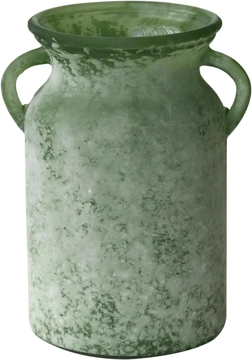 Glass Flower Vase with Handle – 8 Inches Rustic Imitation Ceramic Vase for Flowers, Vintage White Green Centerpiece Dec
Glass Flower Vase with Handle – 8 Inches Rustic Imitation Ceramic Vase for Flowers, Vintage White Green Centerpiece Dec