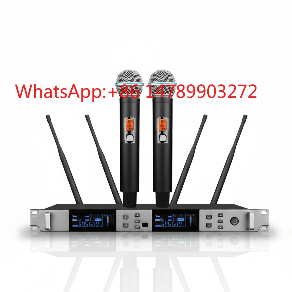 2CH True Diversity Wireless Microphone UHF Professional Dynamic Handheld Mic for Stage Conference Audio
2CH True Diversity Wireless Microphone UHF Professional Dynamic Handheld Mic for Stage Conference Audio