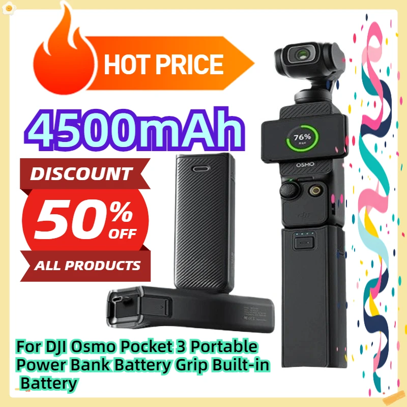 For DJI Osmo Pocket 3 Portable Power Bank Battery Grip Built-in 4500mAh Battery
For DJI Osmo Pocket 3 Portable Power Bank Battery Grip Built-in 4500mAh Battery