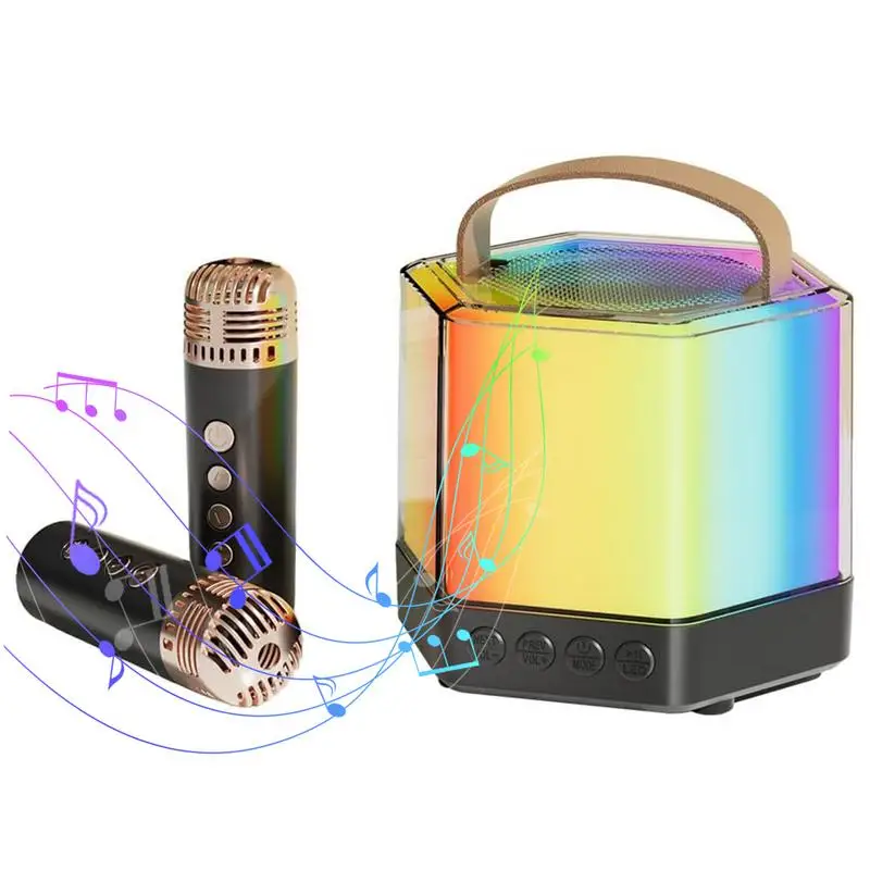Портативный караоке-автомат, портативный караоке-динамик с RGB-подсветкой, беспроводной динамик, микрофон, набор 2 беспроводных микрофона для кемпинга
Портативный караоке-автомат, портативный караоке-динамик с RGB-подсветкой, беспроводной динамик, микрофон, набор 2 беспроводных микрофона для кемпинга