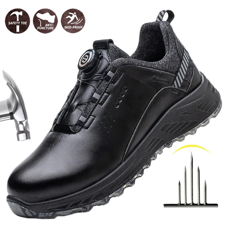 Steel Toe Lightweight Protection Safety Shoes Rotating Button Work Shoes Slip Resistant Indestructible Safety Shoes for Men
Steel Toe Lightweight Protection Safety Shoes Rotating Button Work Shoes Slip Resistant Indestructible Safety Shoes for Men