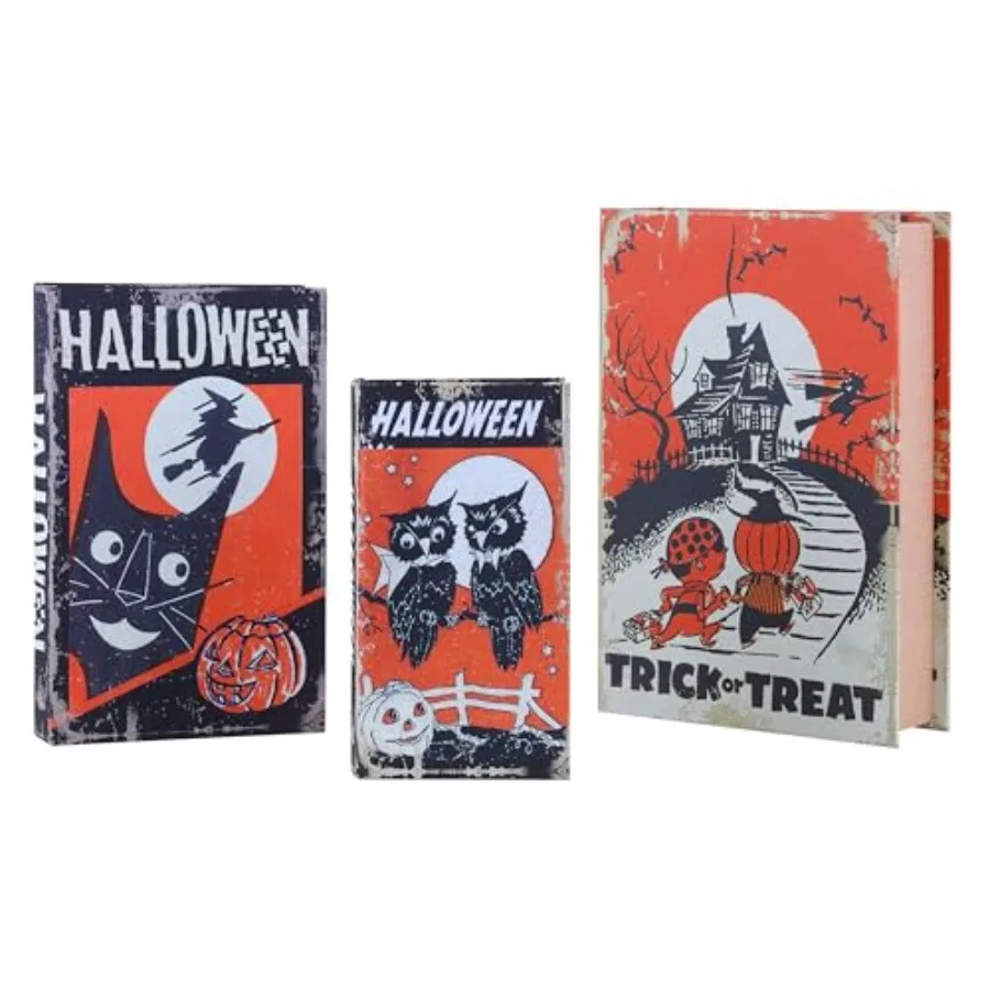 Mr. Halloween Set of 3 Retro Nested Storage Books Vintage Black and Orange Halloween Decorative Boxes
Mr. Halloween Set of 3 Retro Nested Storage Books Vintage Black and Orange Halloween Decorative Boxes