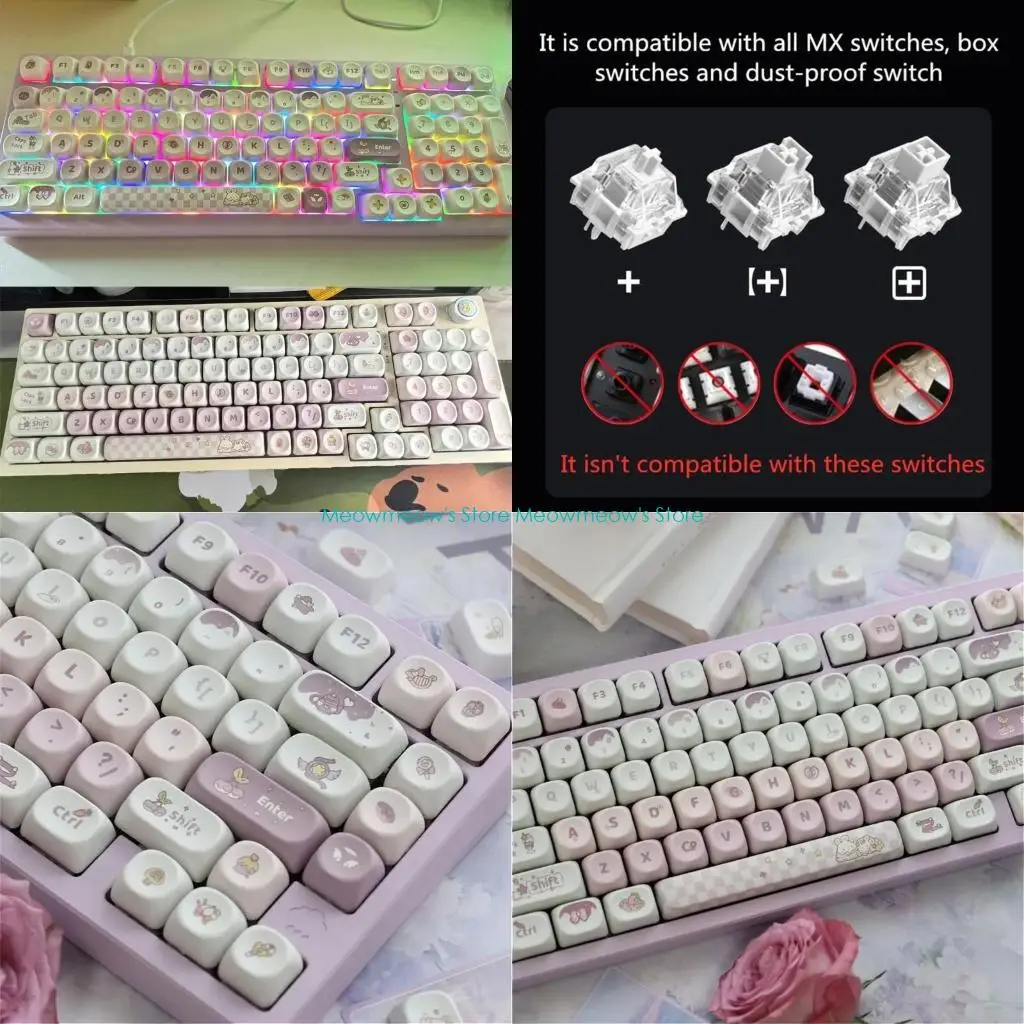 W91A 136Keys Dye Sublimation PBT милые клавиши кролика для механических клавиатур
W91A 136Keys Dye Sublimation PBT милые клавиши кролика для механических клавиатур