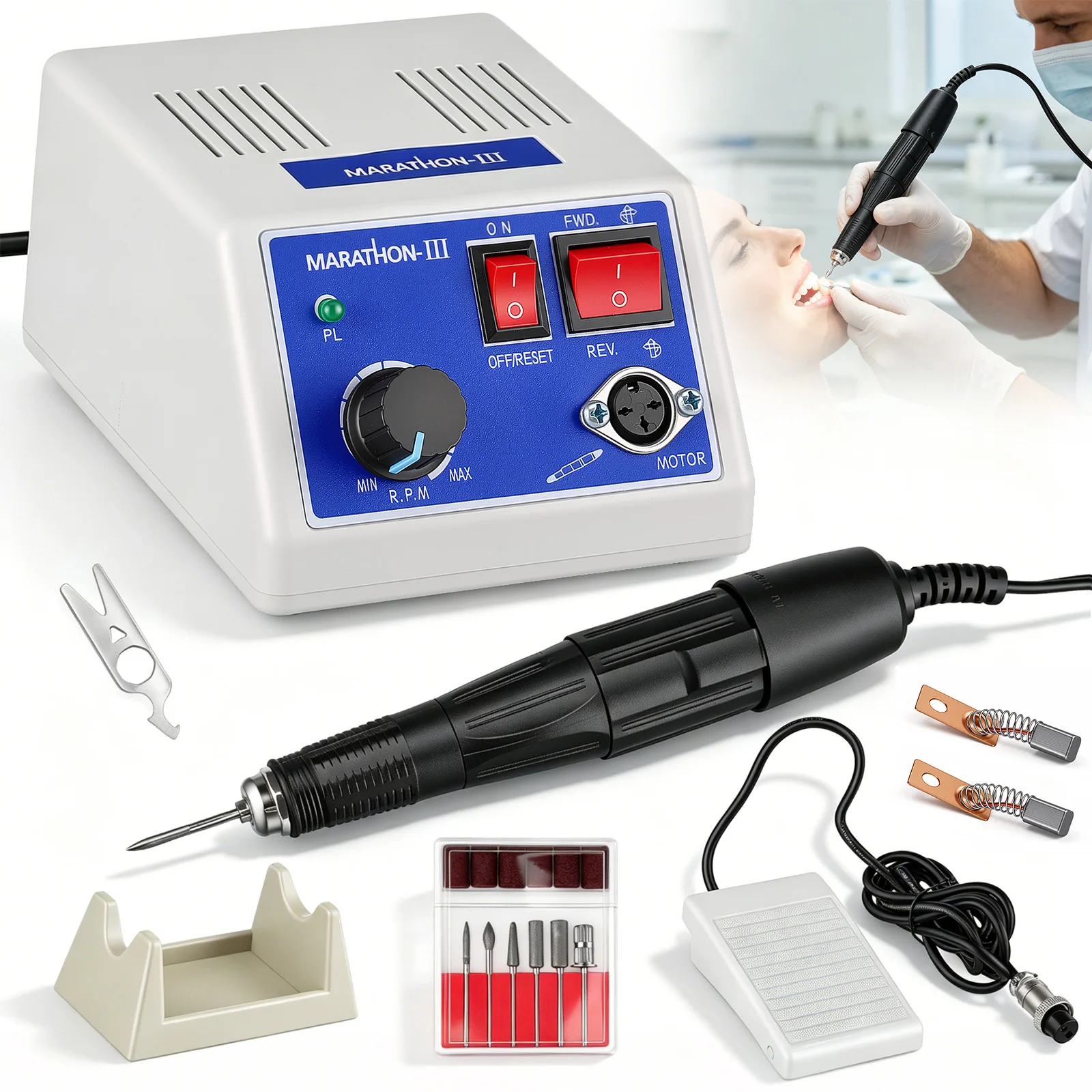 35000 RPM Polishing Machine E-Type Micromotor 102L/108E Handle For Denture Polish Equipment Dental Handle Grinder Manicure Tool
35000 RPM Polishing Machine E-Type Micromotor 102L/108E Handle For Denture Polish Equipment Dental Handle Grinder Manicure Tool