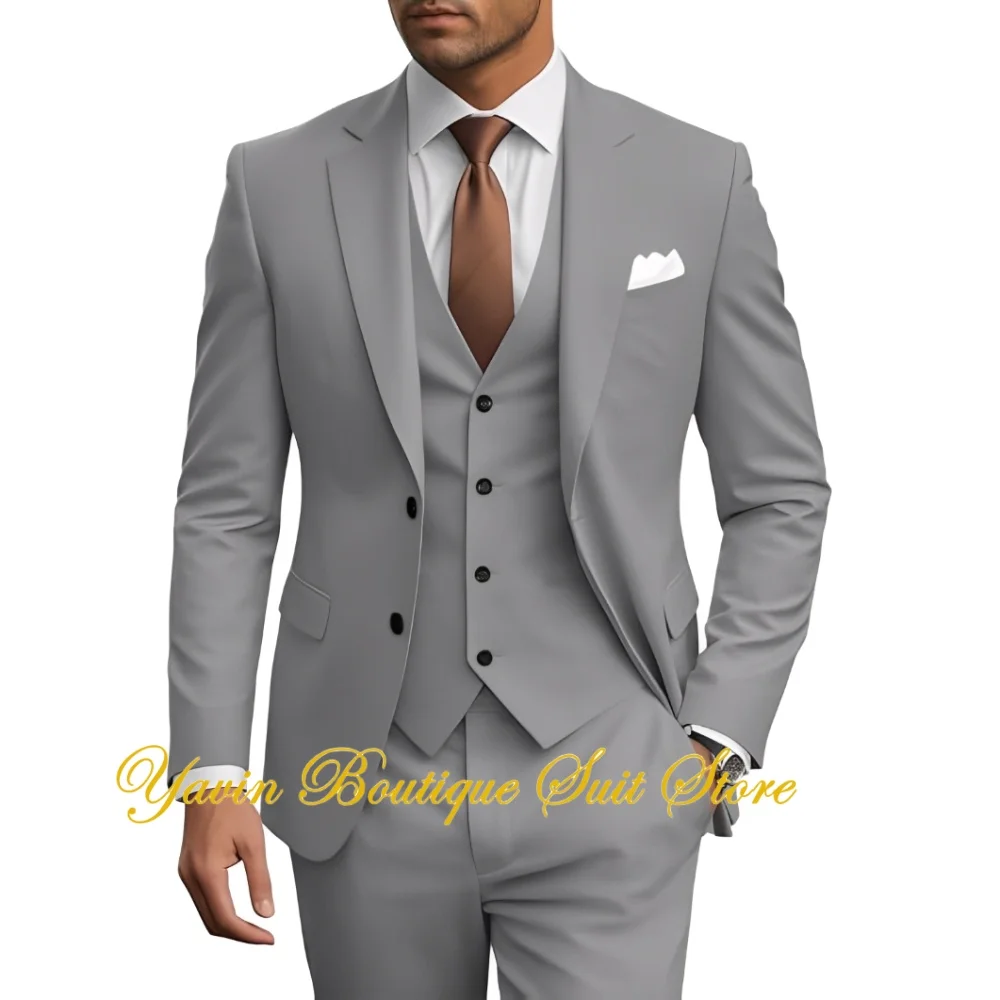 Формальные мужские костюмы из трех предметов, приталенные свадебные костюмы для мужчин, куртка на двух пуговицах, жилет и брюки, комплект для выпускного вечера, ужина, мужской костюм
Формальные мужские костюмы из трех предметов, приталенные свадебные костюмы для мужчин, куртка на двух пуговицах, жилет и брюки, комплект для выпускного вечера, ужина, мужской костюм