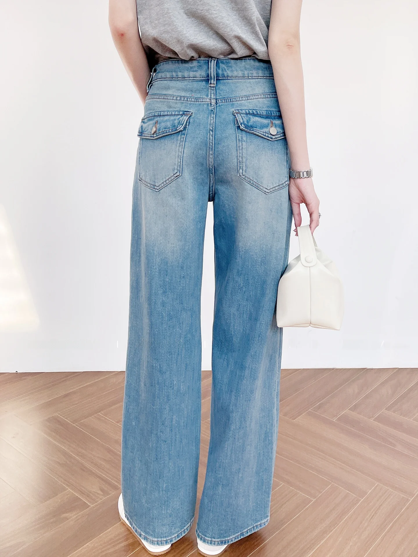 High Waist Cotton Denim Jeans Women's Straight Leg Waed Spring New Sle with 3D kets Casual Comfortable Ladies Pants
High Waist Cotton Denim Jeans Women's Straight Leg Waed Spring New Sle with 3D kets Casual Comfortable Ladies Pants