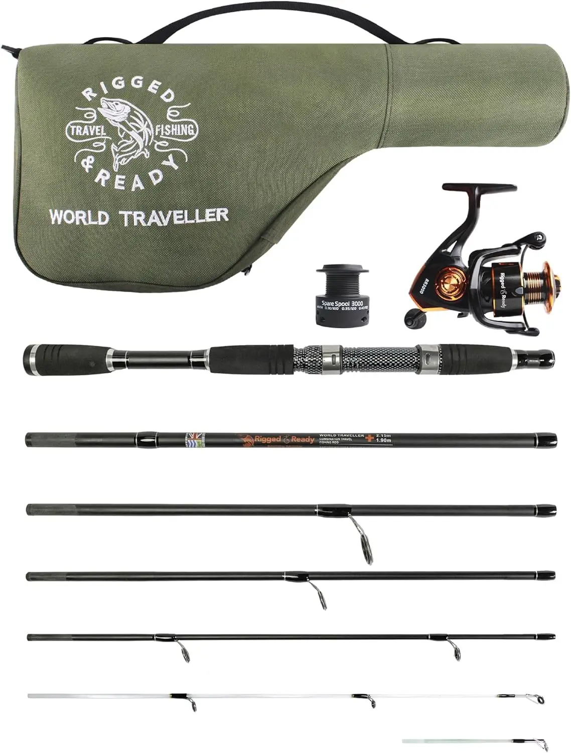 Super Compact Travel Fishing Rod and Reel Combo - 7ft Spinning Rod, 4 Tips, Saltwater Freshwater, Carry Case
Super Compact Travel Fishing Rod and Reel Combo - 7ft Spinning Rod, 4 Tips, Saltwater Freshwater, Carry Case