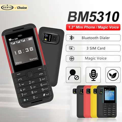 Téléphone mobile SERVO BM5310 Mini 3 SIM en veille, numérotation rapide, voix magique, liste noire, lecteur MP4, radio FM, petit téléphone de secours