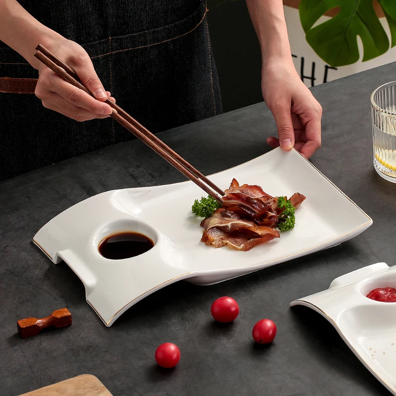 Chinese Style Ceramic Duckling Dish Cold Dish Divided Plate Home Use Dumpling Plate with Vinegar Dish Rectangular Shape Adult
Chinese Style Ceramic Duckling Dish Cold Dish Divided Plate Home Use Dumpling Plate with Vinegar Dish Rectangular Shape Adult