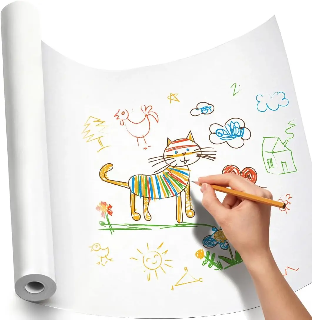 Kraft Paper Roll 15" x 450" White for Kids Art, Gift Wrapping, Moving, Bulletin Board, Floor Covering
Kraft Paper Roll 15" x 450" White for Kids Art, Gift Wrapping, Moving, Bulletin Board, Floor Covering