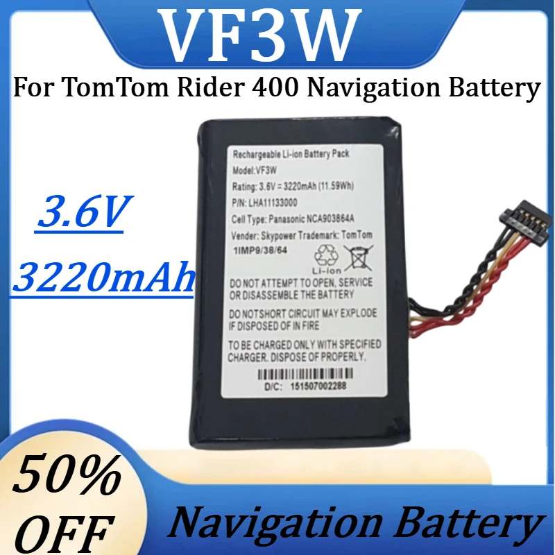 New VF3W 3.6V 3200mAh High Quality Battery for TomTom Rider 400 Navigation Battery
New VF3W 3.6V 3200mAh High Quality Battery for TomTom Rider 400 Navigation Battery