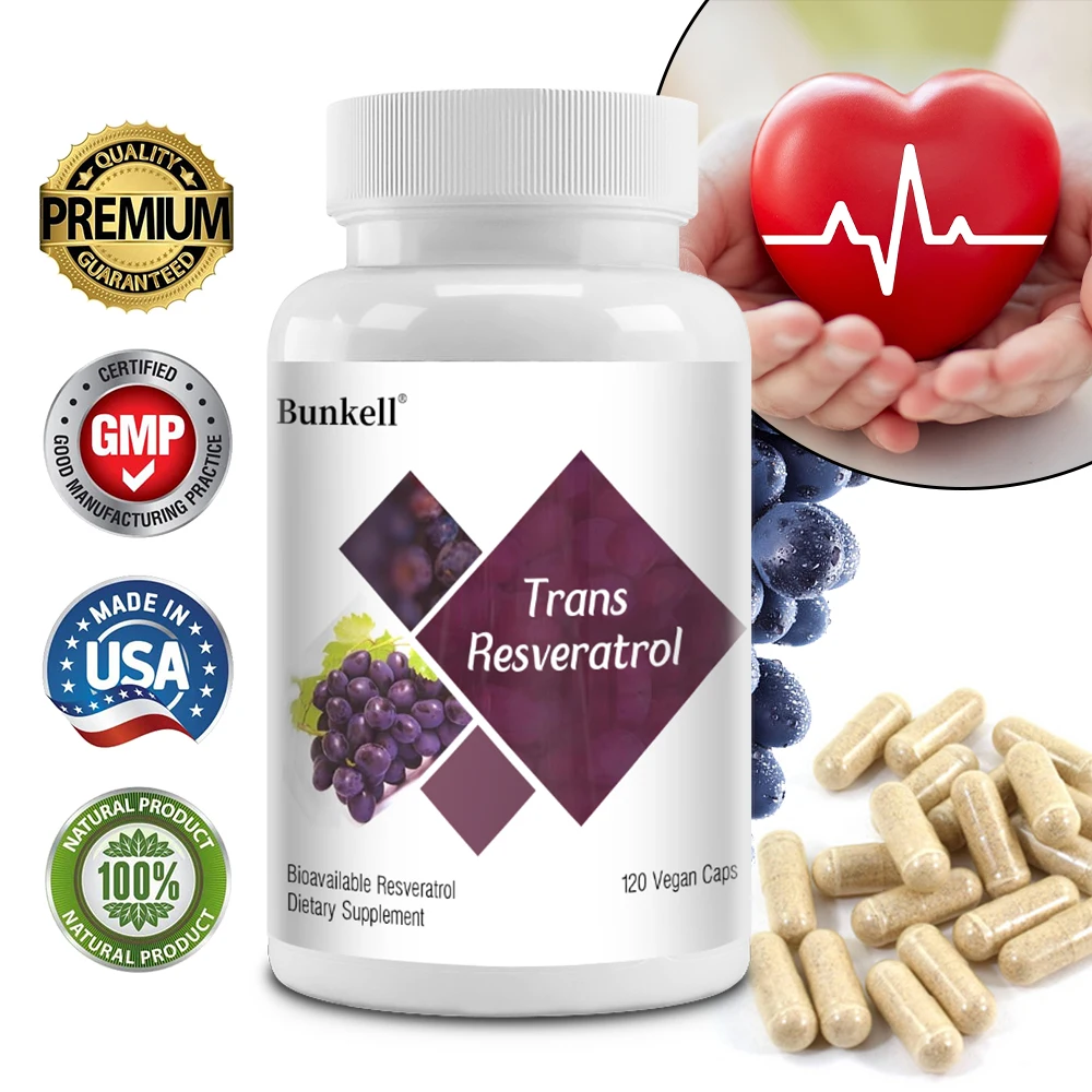 Trans-Resveratrol - Supports Brain Function, Promotes Joint and Heart Health, and Fights Aging, 120 Vegan Capsules
Trans-Resveratrol - Supports Brain Function, Promotes Joint and Heart Health, and Fights Aging, 120 Vegan Capsules