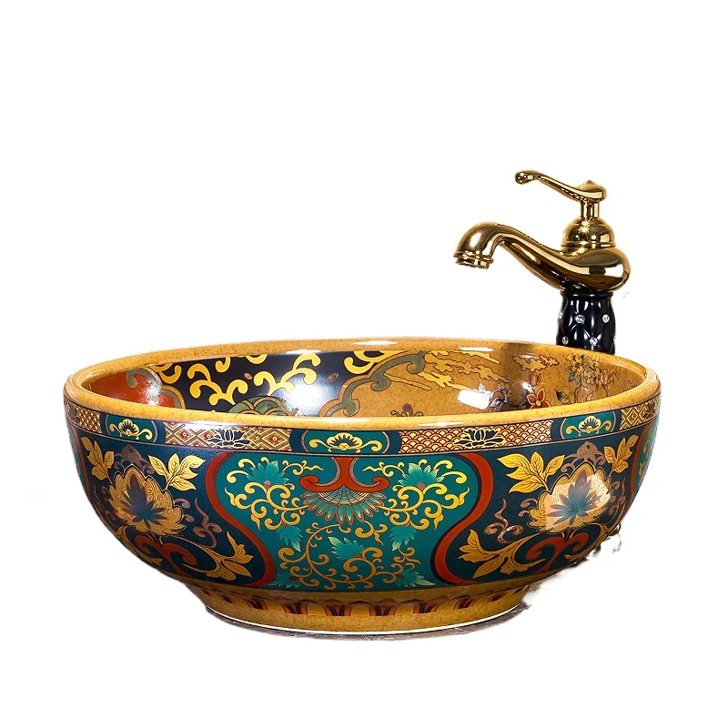 European retro style enamel bathroom decorative ceramic washbasin bathroom sink
European retro style enamel bathroom decorative ceramic washbasin bathroom sink