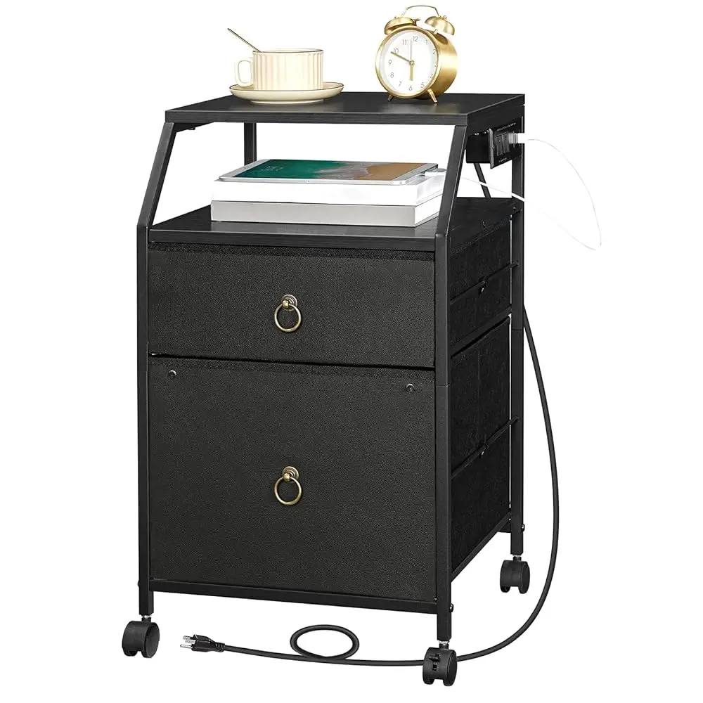 2-Drawer Mobile File Cabinet, Filing Cabinet With Charging Station, Rolling Printer Stand With Open Storage Shelf, Fits
2-Drawer Mobile File Cabinet, Filing Cabinet With Charging Station, Rolling Printer Stand With Open Storage Shelf, Fits