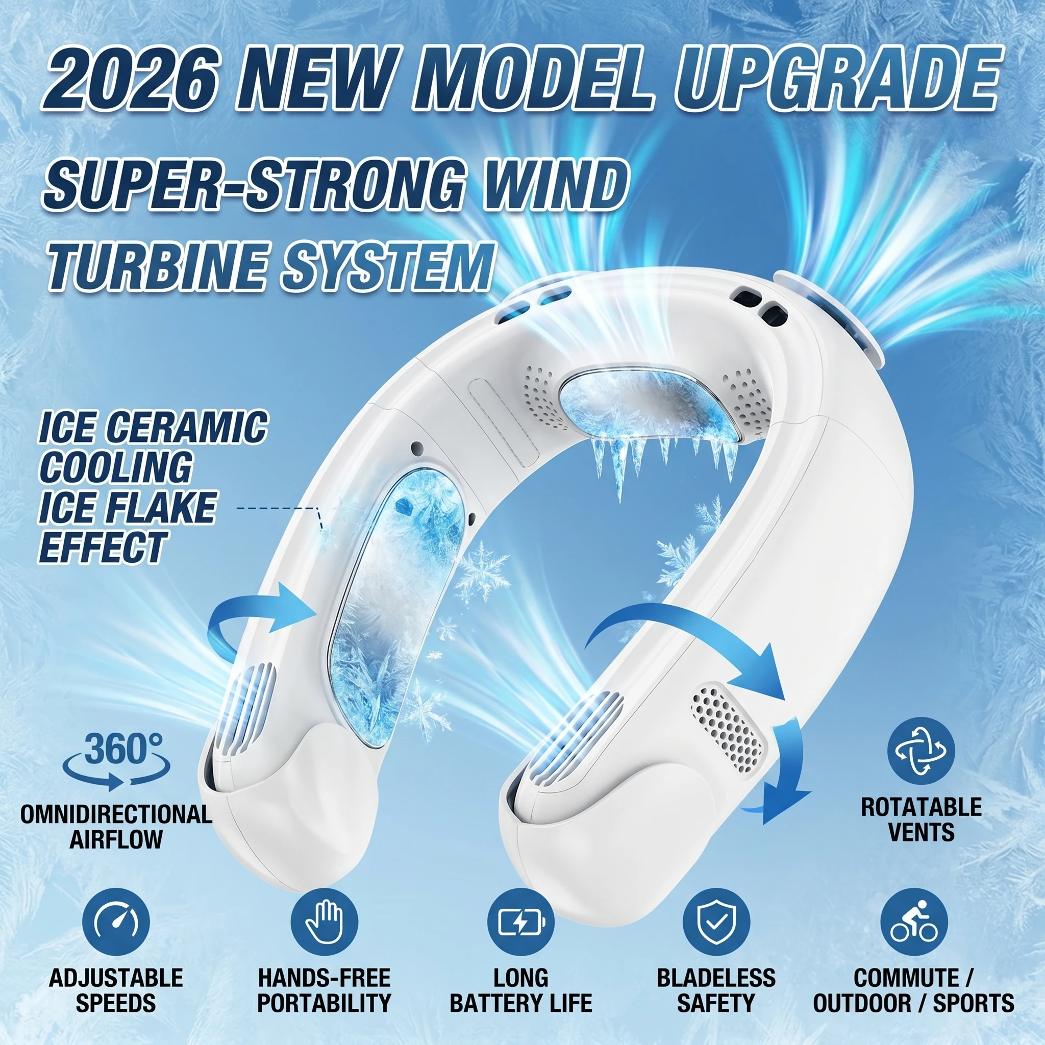 2026 New Upgrade Portable Bladeless Electric Air Conditioning Fan Personal USB Mini Hanging Neck Fan Car RV Outdoor Use Wearable
2026 New Upgrade Portable Bladeless Electric Air Conditioning Fan Personal USB Mini Hanging Neck Fan Car RV Outdoor Use Wearable