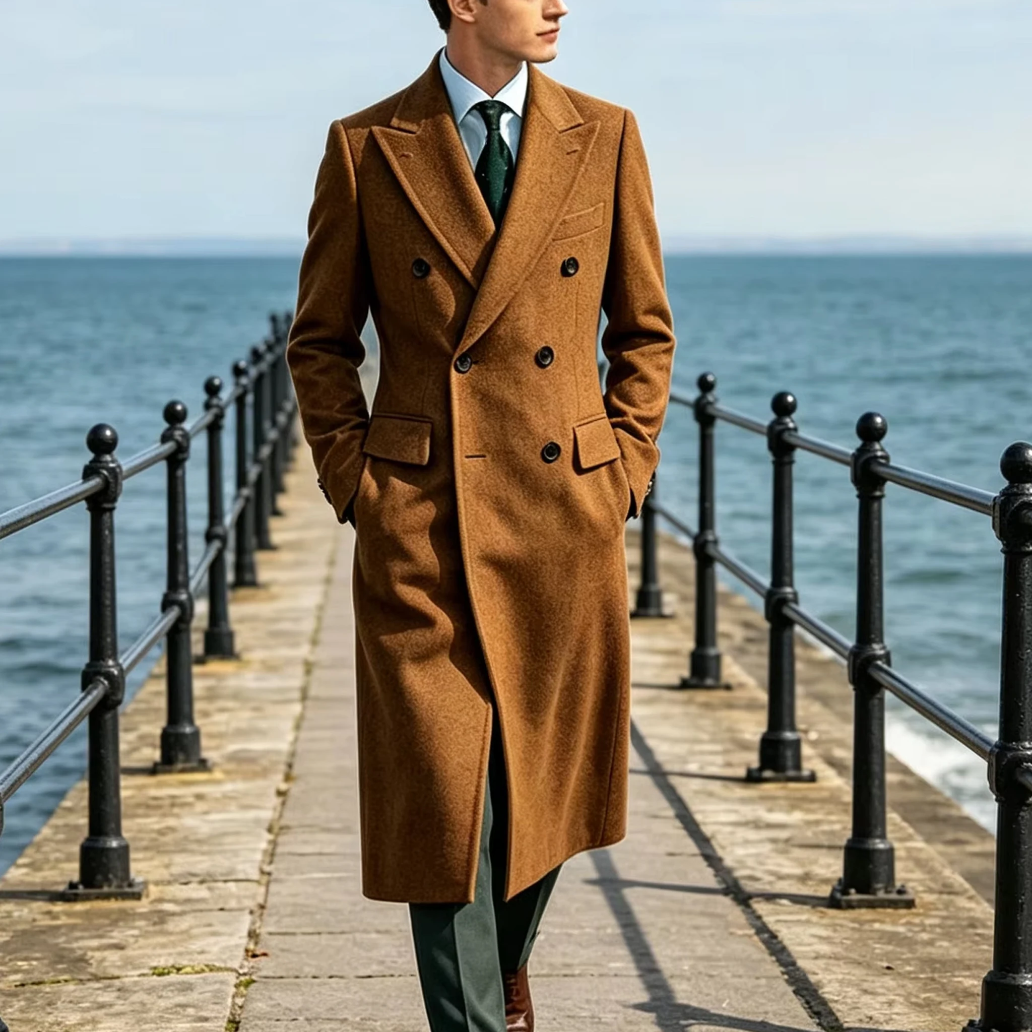 Men's Double Breasted Wool Overcoat Slim Fit Formal Business Casual Trench Coat Autumn Winter Warm Elegant Suit Jacket Office
Men's Double Breasted Wool Overcoat Slim Fit Formal Business Casual Trench Coat Autumn Winter Warm Elegant Suit Jacket Office