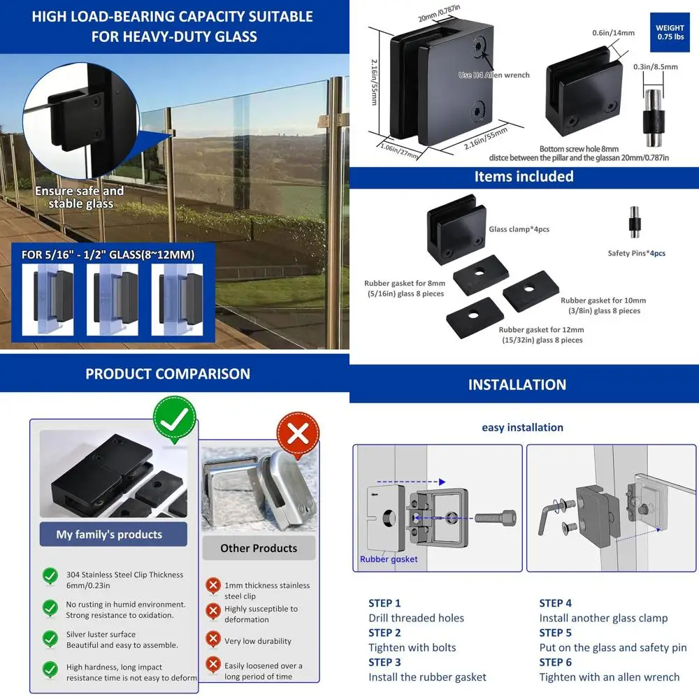 Зажим для стекла — 4 шт. Регулируемый кронштейн для стеклянной полки, стеклянные зажимы из нержавеющей стали 304, кронштейн для стеклянного зажима подходит f
Зажим для стекла — 4 шт. Регулируемый кронштейн для стеклянной полки, стеклянные зажимы из нержавеющей стали 304, кронштейн для стеклянного зажима подходит f