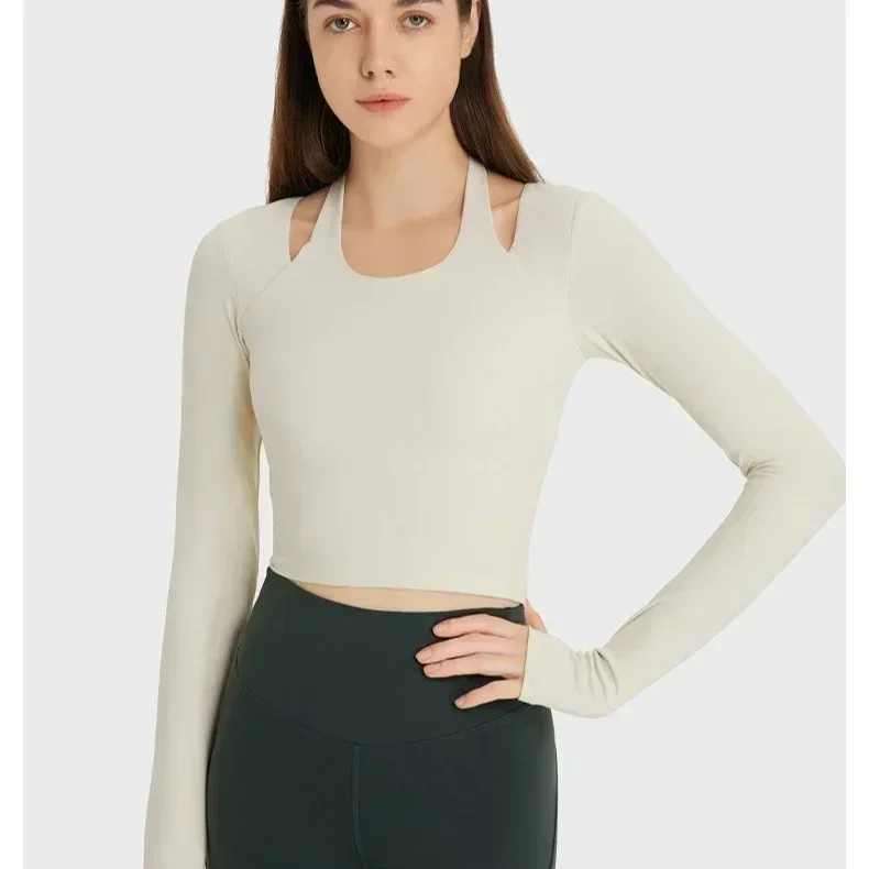 Lemon Fashion Women Tops Halter Neck Long-sleeved Clothing Slim Brushed Naked Feeling Quick-drying Gym Fitness Yoga Shirts
Lemon Fashion Women Tops Halter Neck Long-sleeved Clothing Slim Brushed Naked Feeling Quick-drying Gym Fitness Yoga Shirts
