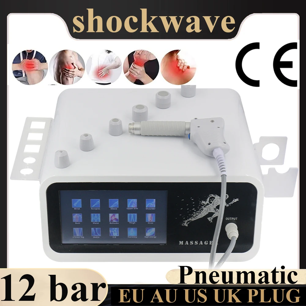 Physiotherapy Pneumatic Shock Wave ED Treatment Device Pain 12 Bar Professional Shockwave Therapy Machine Body Relax Massager
Physiotherapy Pneumatic Shock Wave ED Treatment Device Pain 12 Bar Professional Shockwave Therapy Machine Body Relax Massager