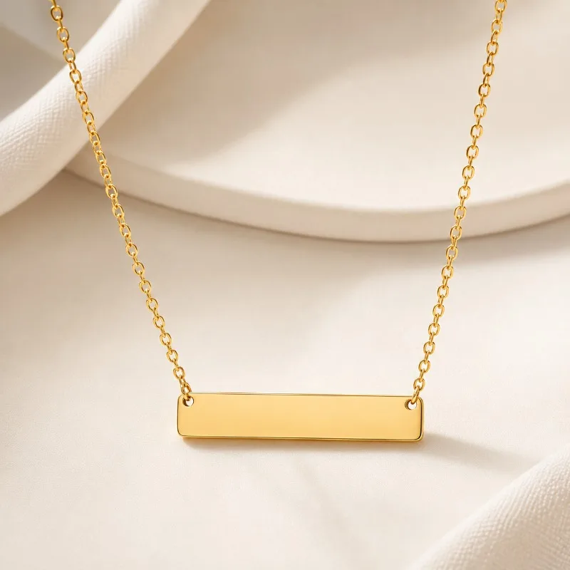 Custom Stainless Steel Bar Necklace Personalized Name Plate Pendant for Women Gift Jewelry
Custom Stainless Steel Bar Necklace Personalized Name Plate Pendant for Women Gift Jewelry