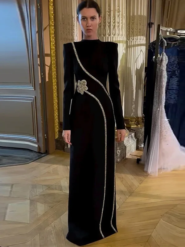 Ele Long Sve Diamond Embellied Gown High Waist Polymode Polyester Spring Summer Autumn Winter Formal Dr
Ele Long Sve Diamond Embellied Gown High Waist Polymode Polyester Spring Summer Autumn Winter Formal Dr