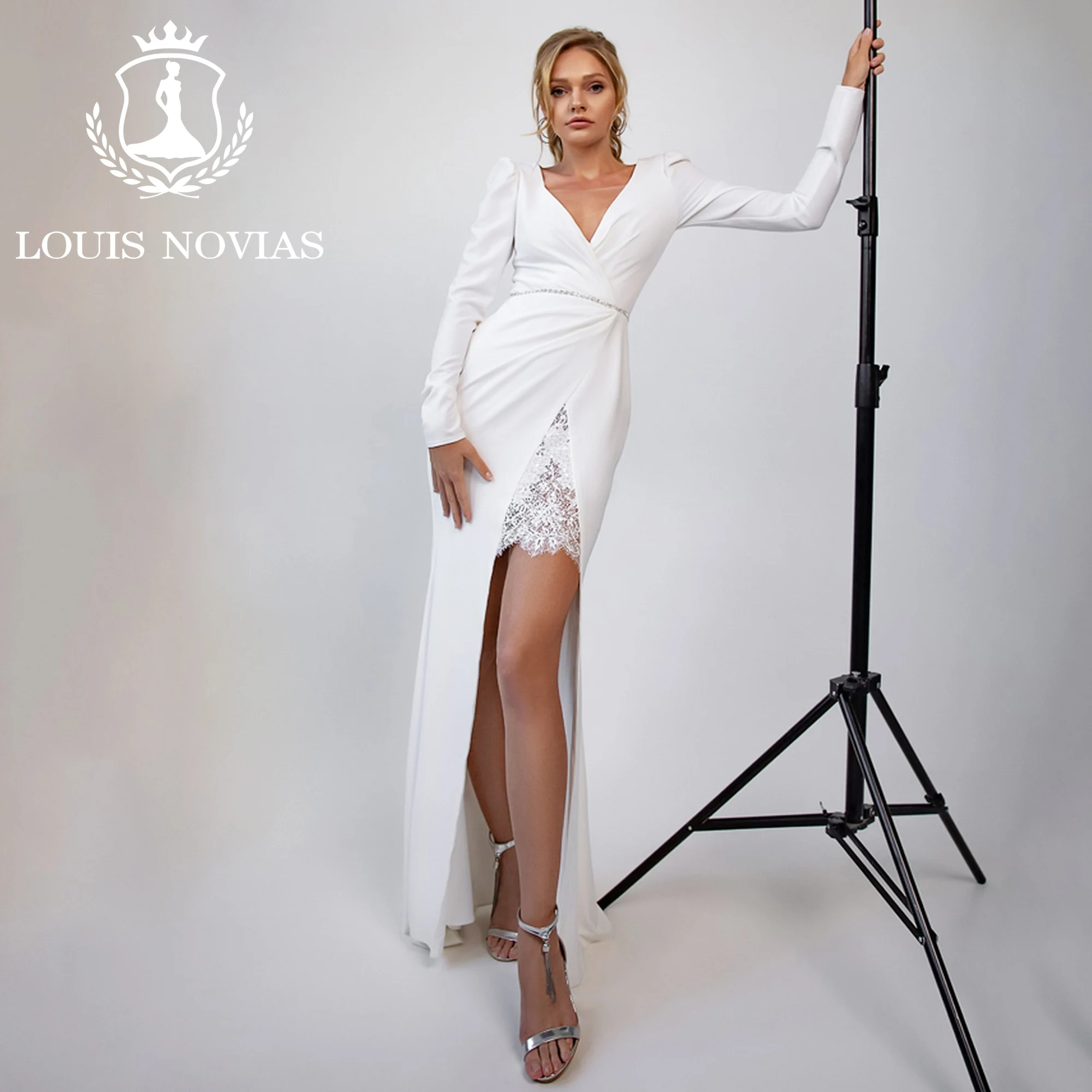 LOUIS NOVIAS Свадебное платье русалки с длинными рукавами и v-образным вырезом, аппликациями, кружевное атласное свадебное платье с разрезом по бокам, Vestidos De Novia
LOUIS NOVIAS Свадебное платье русалки с длинными рукавами и v-образным вырезом, аппликациями, кружевное атласное свадебное платье с разрезом по бокам, Vestidos De Novia