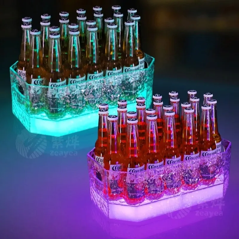 LED Plastic Ice Bucket for Bar, Rechargeable PC Cocktail Tub, Rectangular Champagne Cooler, Creative Light-Up Beer Holder
LED Plastic Ice Bucket for Bar, Rechargeable PC Cocktail Tub, Rectangular Champagne Cooler, Creative Light-Up Beer Holder