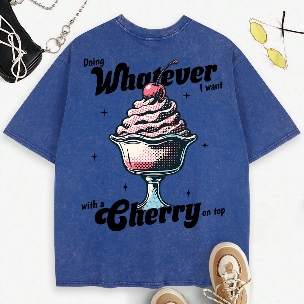 Doing What I Want With A Cherry Футболка с вишневым принтом Женская летняя повседневная футболка в стиле хип-хоп Свободная одежда Хлопковая многоцветная футболка
Doing What I Want With A Cherry Футболка с вишневым принтом Женская летняя повседневная футболка в стиле хип-хоп Свободная одежда Хлопковая многоцветная футболка