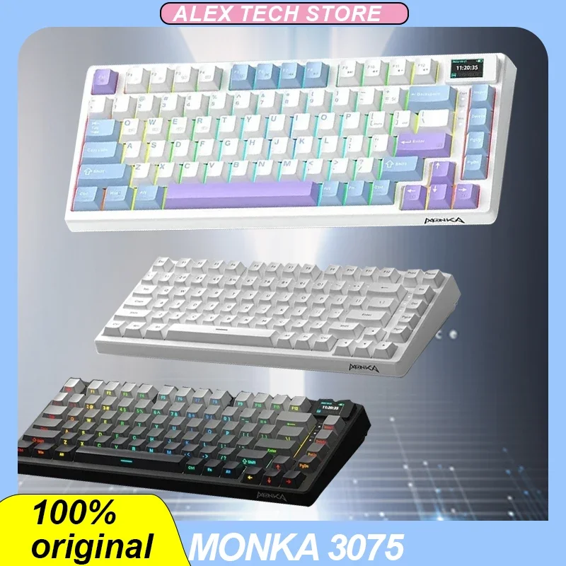 MONKA 3075 Mechanical Keyboard Diy Color Screen Wireless 2.4g Bluetooth E-Sports Game Hot Swap PBT Keycaps Keyboard Accessory
MONKA 3075 Mechanical Keyboard Diy Color Screen Wireless 2.4g Bluetooth E-Sports Game Hot Swap PBT Keycaps Keyboard Accessory
