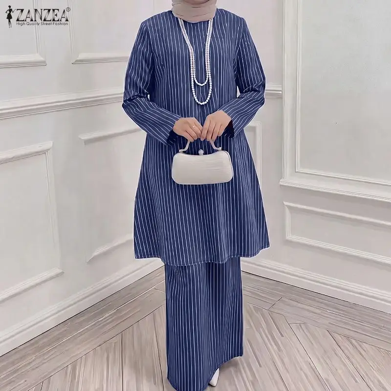 2026 ZANZEA Women Muslim Matching Sets Woman Long Tops With Maxi Skirt Suit Loose Striped Abaya Casual Kaftan Ramadan Outfits
2026 ZANZEA Women Muslim Matching Sets Woman Long Tops With Maxi Skirt Suit Loose Striped Abaya Casual Kaftan Ramadan Outfits