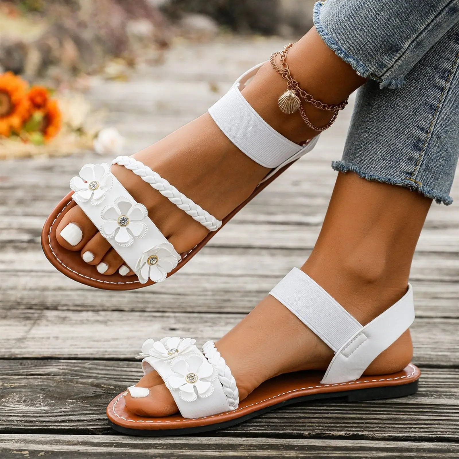 Women Flower Flat Sandals Bohemian Lace Up Summer Beach Vacation Open Toe Casual Daily Comfortable Gladiator Sandals
Women Flower Flat Sandals Bohemian Lace Up Summer Beach Vacation Open Toe Casual Daily Comfortable Gladiator Sandals