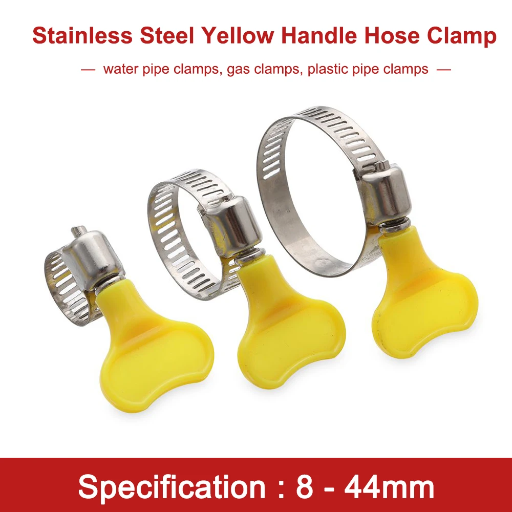 Stainless Steel Yellow Handle Hose Clamp Circular Air water Pipe Fuel Hose Clips of Water Pipe Fasteners Clamps Hoop Pipe Clips
Stainless Steel Yellow Handle Hose Clamp Circular Air water Pipe Fuel Hose Clips of Water Pipe Fasteners Clamps Hoop Pipe Clips