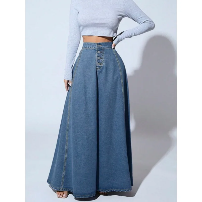 Women's Design Sense Half-length A-line Skirt Single-breasted Jeans Retro Western Style Swing Commuting
Women's Design Sense Half-length A-line Skirt Single-breasted Jeans Retro Western Style Swing Commuting