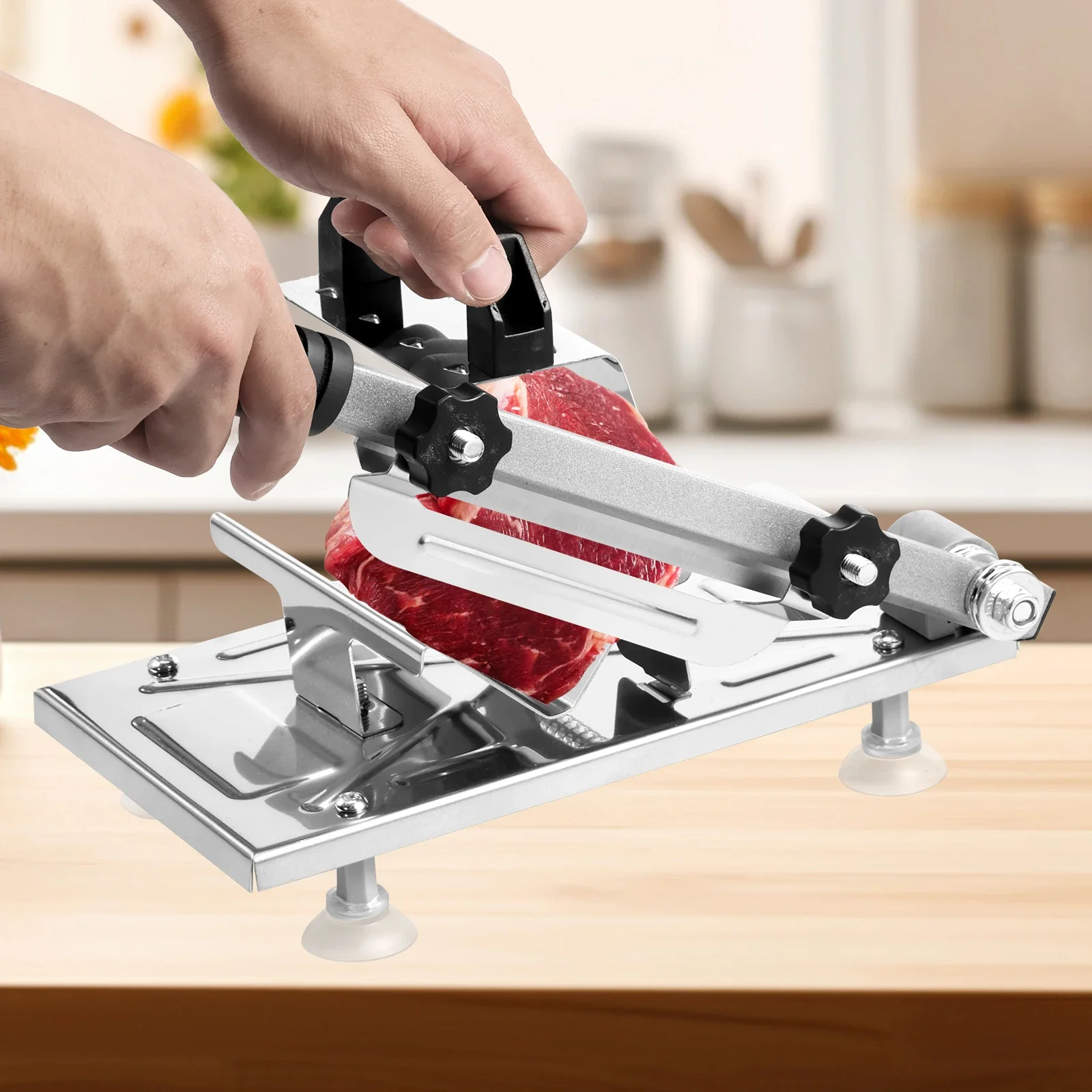 Manual Frozen Meat Slicer Thickness Adjustable Stainless Steel Food Slicer Meat Roll Quickly Slice Kitchen Cooking BBQ Hot Pot
Manual Frozen Meat Slicer Thickness Adjustable Stainless Steel Food Slicer Meat Roll Quickly Slice Kitchen Cooking BBQ Hot Pot