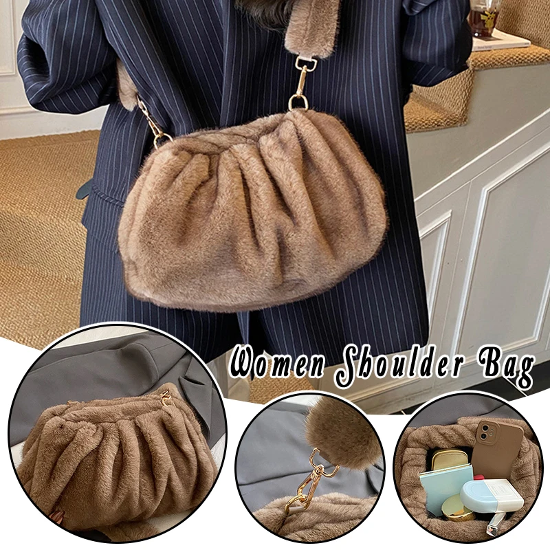 Winter Korean Style Wrinkled Cloud Bag for Women Ultra-Soft Faux Fur Plush Shoulder & Crossbody Bag, Cute Mini Handbag
Winter Korean Style Wrinkled Cloud Bag for Women Ultra-Soft Faux Fur Plush Shoulder & Crossbody Bag, Cute Mini Handbag