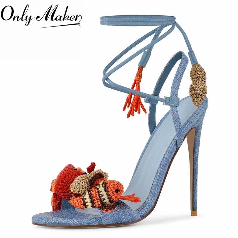 Onlymaker Women Open Round Toe Woven Embellished Ankle Strap Sandals Thin Heel Big Size Sandals
Onlymaker Women Open Round Toe Woven Embellished Ankle Strap Sandals Thin Heel Big Size Sandals