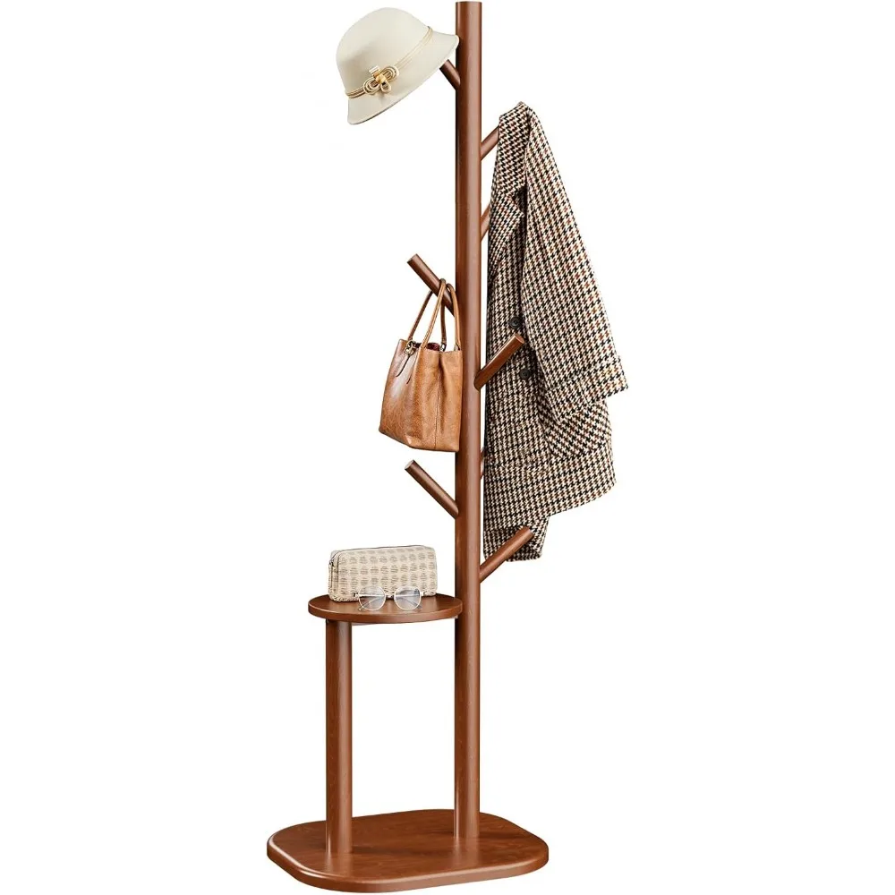 Freestanding Hall Tree with Eight Hooks and Storage Shelf Solid Wood Base Tall Coat Rack Stand for Entryway Bedroom
Freestanding Hall Tree with Eight Hooks and Storage Shelf Solid Wood Base Tall Coat Rack Stand for Entryway Bedroom