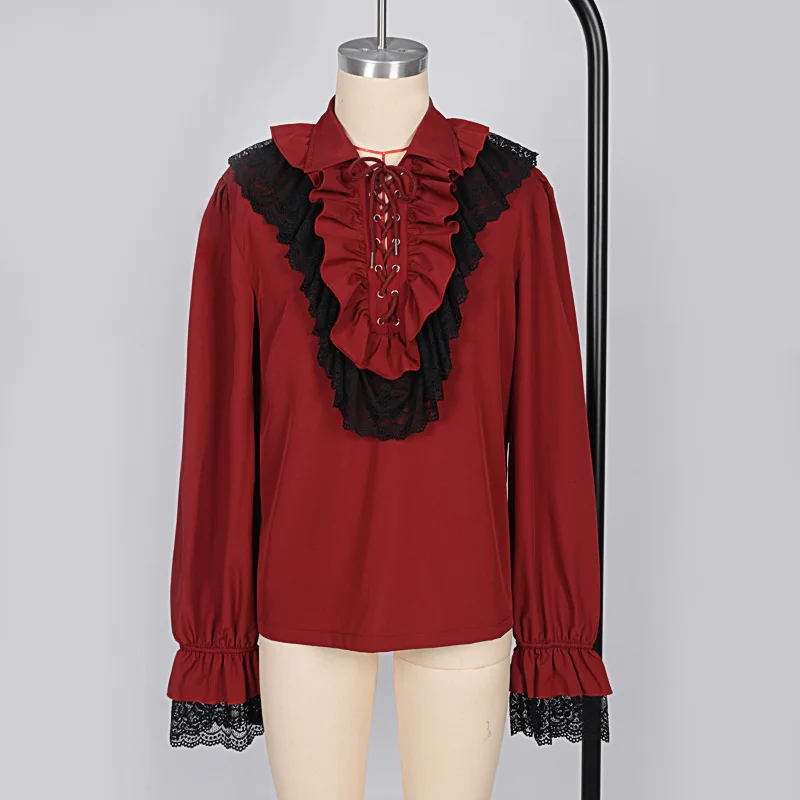 Vintage Cuff Collar Ruffled Drawstring Long Sleeve Shirt European American Court Blouse
Vintage Cuff Collar Ruffled Drawstring Long Sleeve Shirt European American Court Blouse