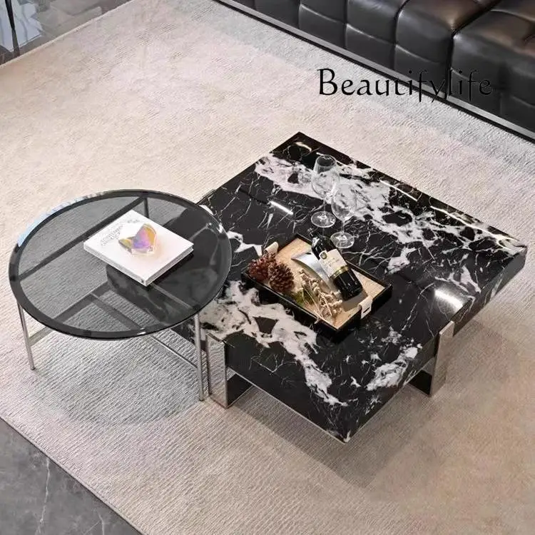 square Italian minimalist marble coffee table living room household size simple high-end designer
square Italian minimalist marble coffee table living room household size simple high-end designer